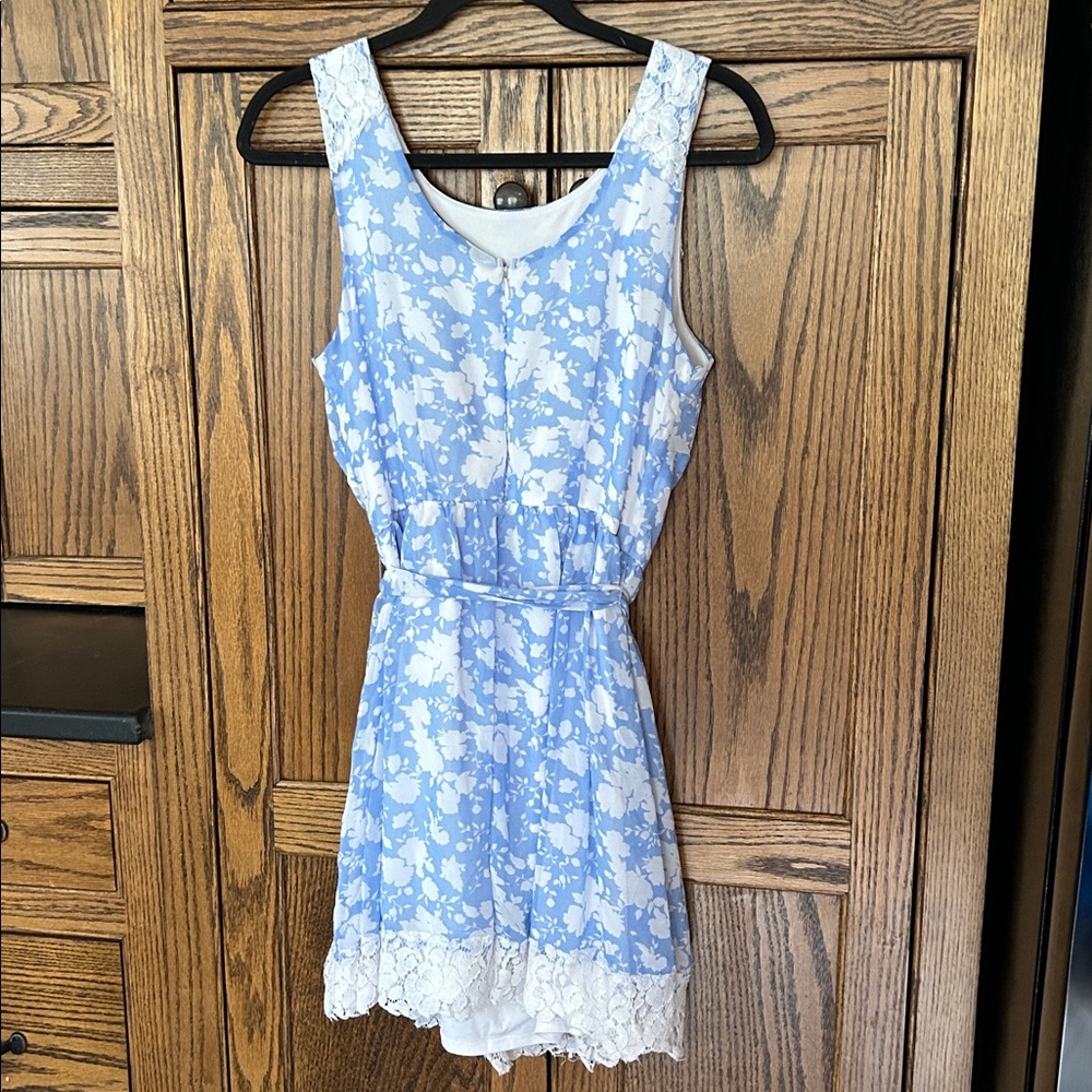 Disney Alice in Wonderland Colleen‎ Atwood Blue Floral Mini Dainty Dress Large - Picture 7 of 7